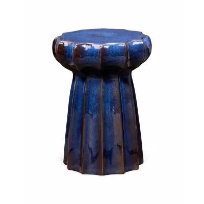 Oyster Ceramic Table, Blue