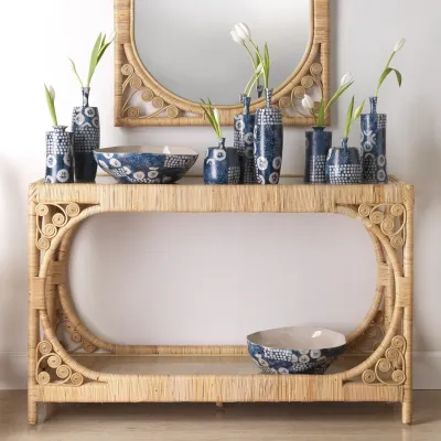 Primrose Rattan Console Table