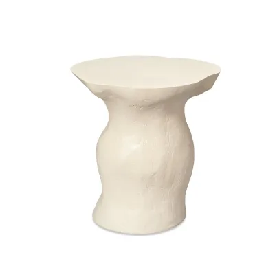 Sculpt Cream White Side Table