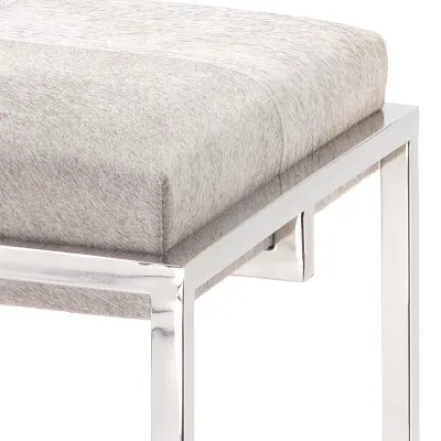 Shelby Hide Stool, Grey