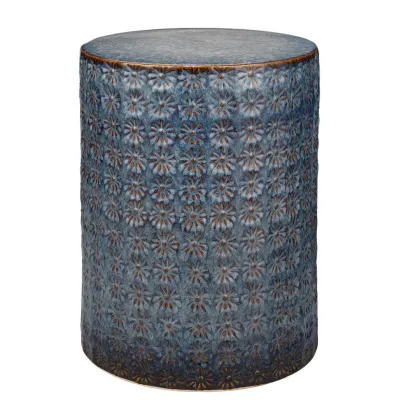 Wildflower Ceramic Side Table, Blue