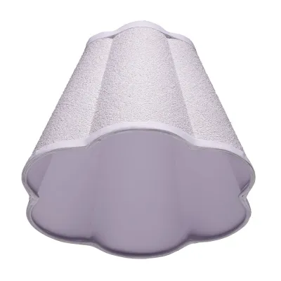 Scalloped 100% White Linen Shade, Small