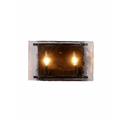 Glenn Glass Double Wall Sconce, Bronze