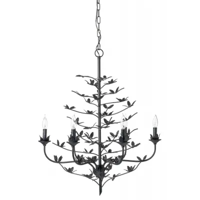 Blooming Iron Chandelier, Black