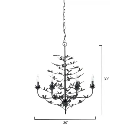 Blooming Iron Chandelier, Black