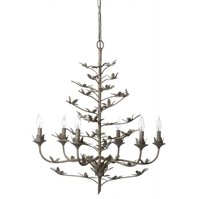 Blooming Iron Chandelier, Rust