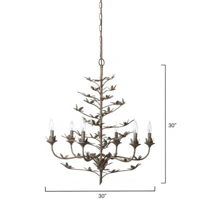 Blooming Iron Chandelier, Rust