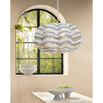 Clamshell Blue Chandelier Extra Large