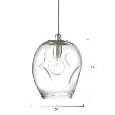 Dimpled Glass Pendant, Clear