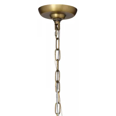 Glenn Large Round Metal Chandelier, Antique Brass