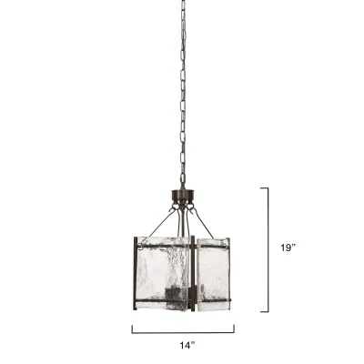 Glenn Small Square Metal Chandelier, Bronze