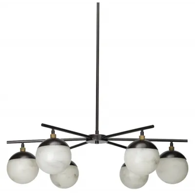 Metro Faux Alabaster 6-Light Chandelier