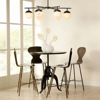 Metro Faux Alabaster 6-Light Chandelier