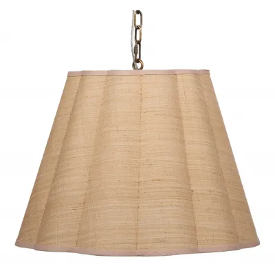 Scalloped 1-Light Pendant, Raffia