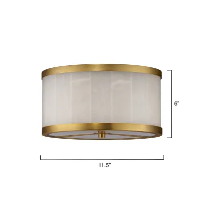 Upsala Alabaster Flush Mount Ceiling Light, Small