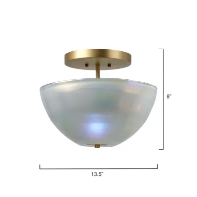 Vapor Glass Bowl Semi-Flush Mount, Grey