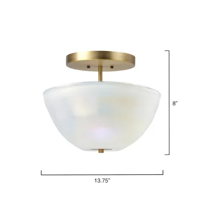 Vapor Glass Bowl Semi-Flush Mount, White