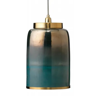 Vapor Metallic Glass Pendant, Aqua