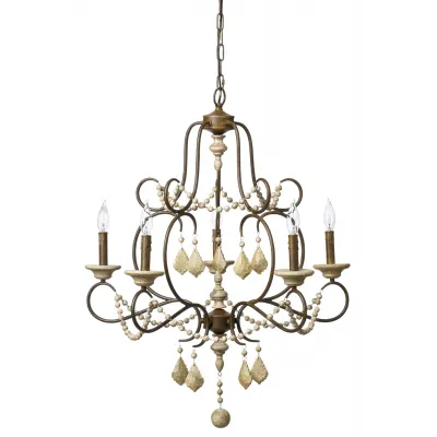 Yellowstone Wood Beaded Chandelier