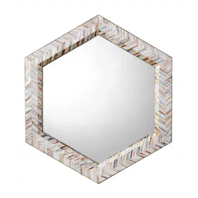 Academy Mother of Pearl Hexagon Wall Mirror