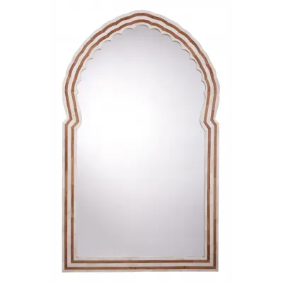 Bardot 60" Wood & Buffalo Bone Arch Mirror