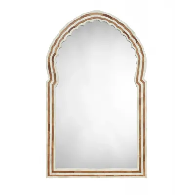 Bardot Large Bone & Wood Arch Mirror