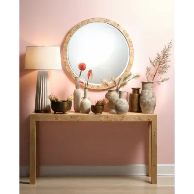 Chandler Round Mirror, Natural