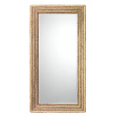 Evergreen Braided Seagrass Rectangle Mirror, Natural