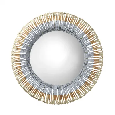 Native Beaded Round Mirror