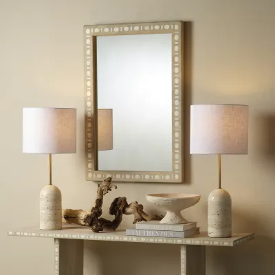 Sama Wood & Bone Inlay Rectangle Mirror