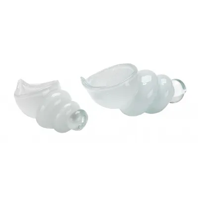 Ariel Blown Glass Decorative Shells, White