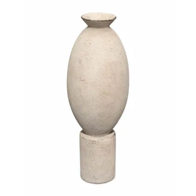 Elavated Ceramic Decorative Vase, Off White