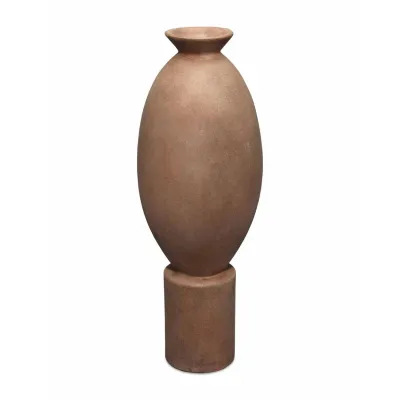 Elavated Ceramic Decorative Vase, Brown