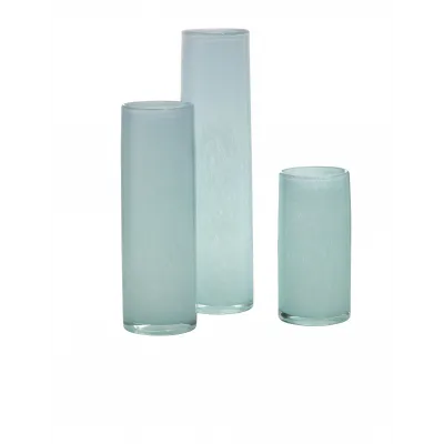 Gwendolyn Hand Blown Glass Vases (Set of 3), Blue