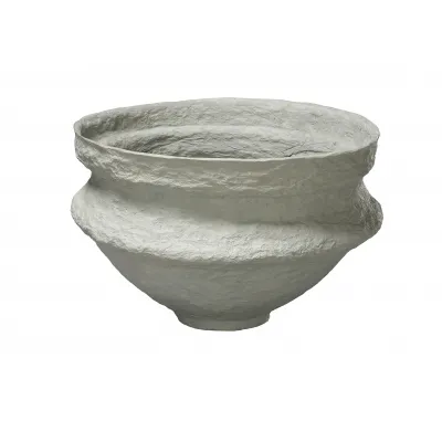 Landscape Cotton Mache Large Bowl, Green