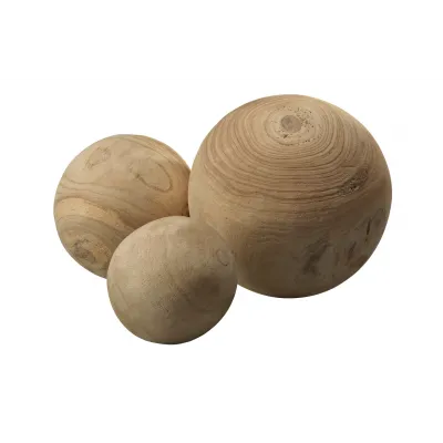 Malibu Wood Balls (set of 3) Natural Wood