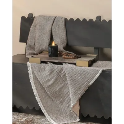 Palm Marquetry Tray - Grey