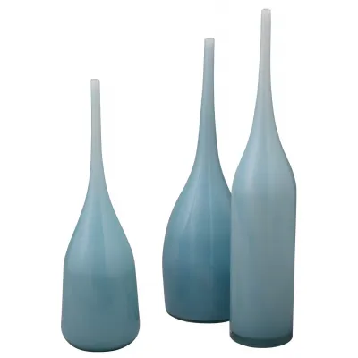 Pixie Decorative Vases (set of 3) Periwinkle Blue Glass