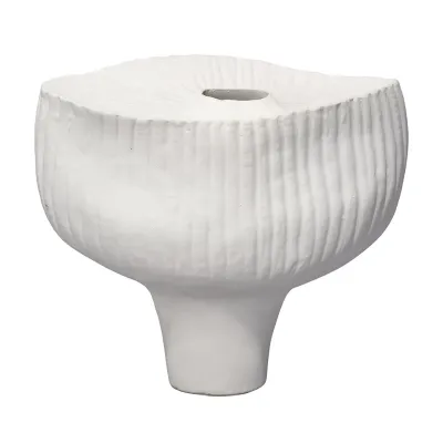 Plunge Ceramic Decorative Vessel, Matte White