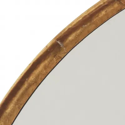 Refined Iron Round Mirror, Gold