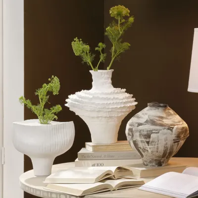 Ruffle Ceramic Decorative Vase