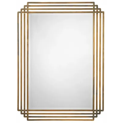 Serai Metal Mirror, Antique Brass