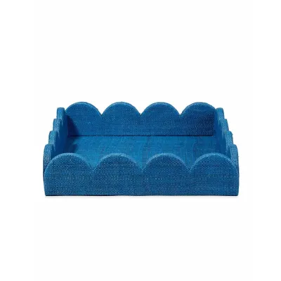 Wonderland Scalloped Tray - Indigo, Small