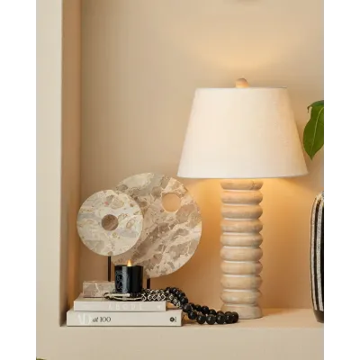 Abacus Mango Wood Table Lamp Natural