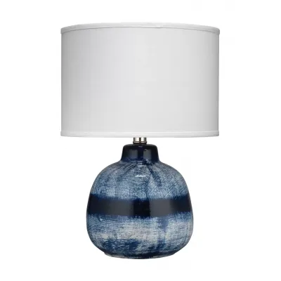 Batik Ceramic Table Lamp Blue and White - Small