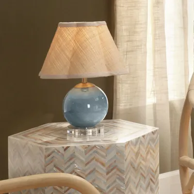 Dottie Blown Glass Table Lamp, Blue