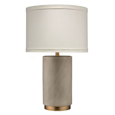 Mortar Table Lamp Grey Cement & Antique Brass