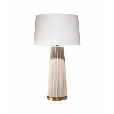 Pleated Ceramic Table Lamp, Cream