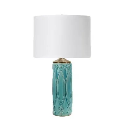 Tabitha Ceramic Table Lamp, Turquoise