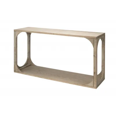 Everett Openwork Console Table Grey Washed Wood